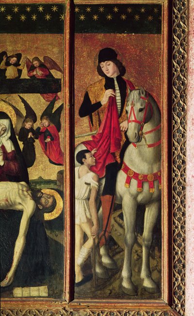 St. Martin, left hand panel from a triptych depicting Pieta between St. Martin and St. Catherine, 1475 (detail) by Ludovico Brea